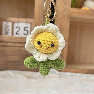 Crochet Flower Keychain Creative Cactus Knitted Keychain Gift for Her