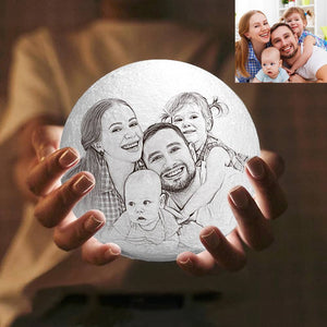 Personalised Moon Lamp UK Customized 3D Printing Remote Control 16 Colors Gift For Family