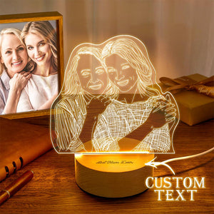 Gift for Her Custom 3D Photo Lamp Personalized Night Light