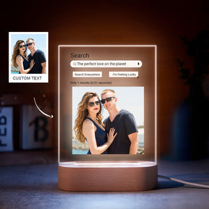 Custom Photo Google Search Colorful Lamp Acrylic 3D Printed Night Light Proposal Anniversary Day Gift