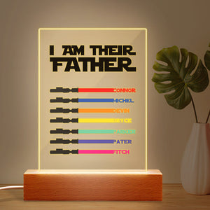 Personalized I Am Their Father Night Light Acrylic Light Saber Plaque Father's Day Gifts - CustomPhotoWallet