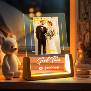 Good Time Personalized Photo Song Plaque Custom Night Light Spotify Plaque Lamp with Spotify Code Anniversary Gift