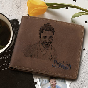 Custom Photo Wallet With Text Gifts For Father