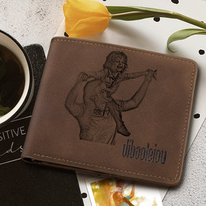 Custom Photo Wallet With Text Gifts For Dad