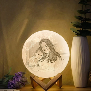 3D Moon Light Photo & Engraved Words Touch2 Colors Mother's Day Gift Engraved Moon Lamp UK