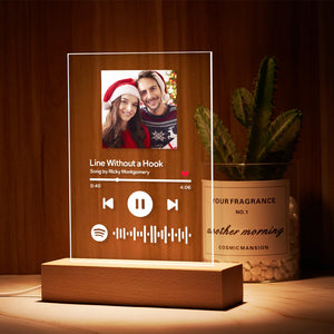 Anniversary Gifts - Personalized Spotify Code Music Plaque Glass Lamp(5.9in x 7.7in)