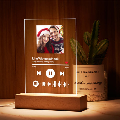 Christmas Gifts Personalized Spotify Code Music Acrylic Glass Plaque Night Light