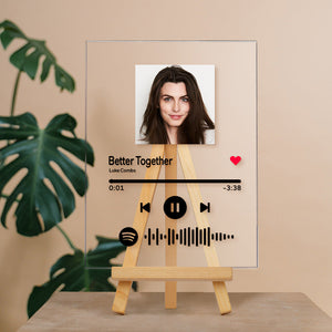 Custom Spotify Code Music Plaque With Wooden Stand Gifts For Yourself
