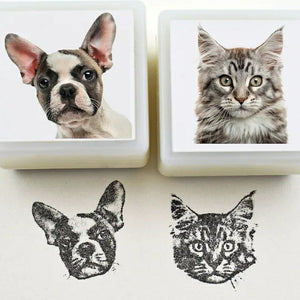 Custom Pet Stamp Self Inking Cat Dog Portrait Pre Inked Stamp Customized Pet Portrait Stamp Personalized Animal Stamps-Gifts For Pet Lover