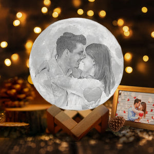 Gifts For Her 3D Moon Lamp Personalised Photo Moon Lamp